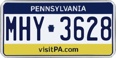 PA license plate MHY3628