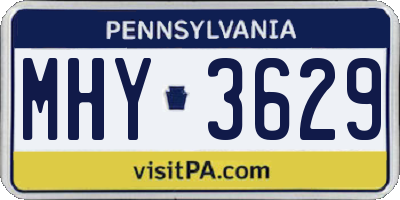PA license plate MHY3629