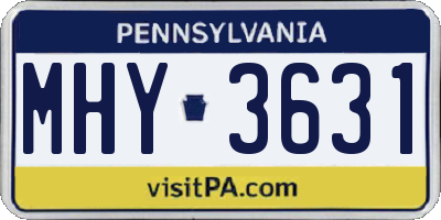 PA license plate MHY3631