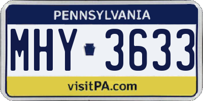 PA license plate MHY3633