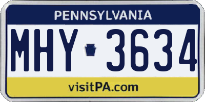 PA license plate MHY3634