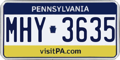 PA license plate MHY3635