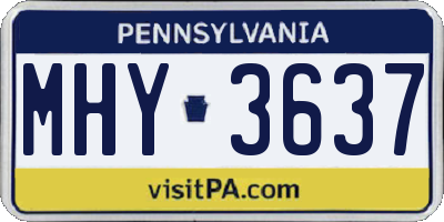 PA license plate MHY3637