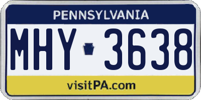 PA license plate MHY3638