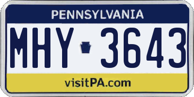 PA license plate MHY3643