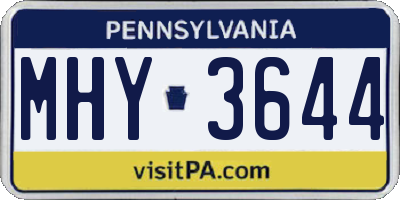 PA license plate MHY3644