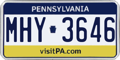 PA license plate MHY3646