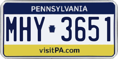 PA license plate MHY3651