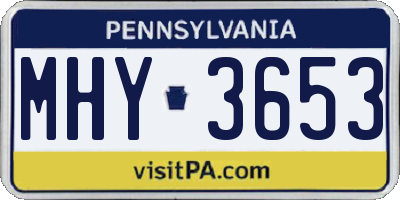 PA license plate MHY3653