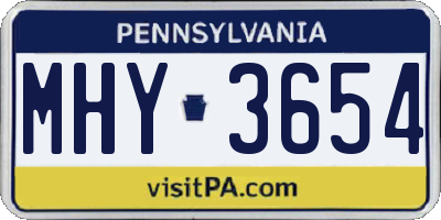 PA license plate MHY3654