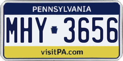 PA license plate MHY3656