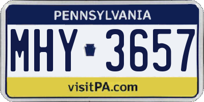 PA license plate MHY3657