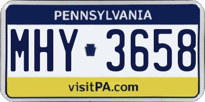 PA license plate MHY3658