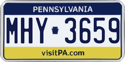 PA license plate MHY3659
