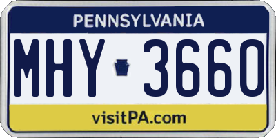 PA license plate MHY3660