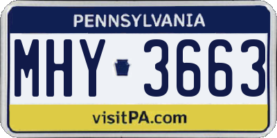 PA license plate MHY3663