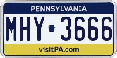 PA license plate MHY3666