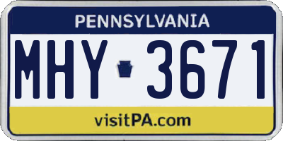 PA license plate MHY3671