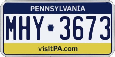 PA license plate MHY3673