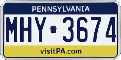 PA license plate MHY3674