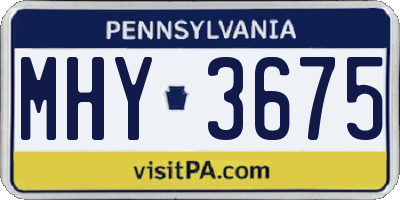 PA license plate MHY3675