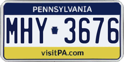 PA license plate MHY3676