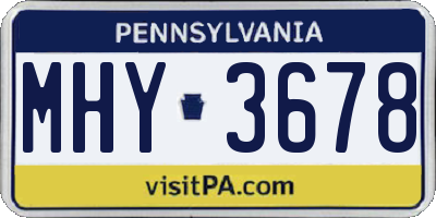 PA license plate MHY3678