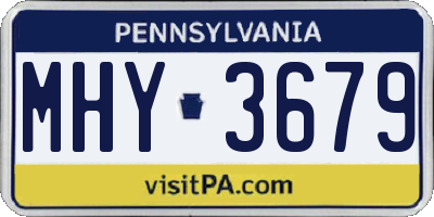 PA license plate MHY3679