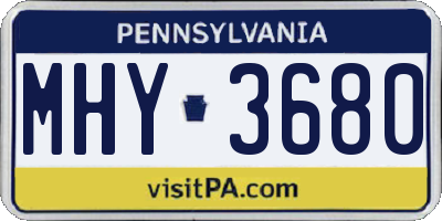 PA license plate MHY3680