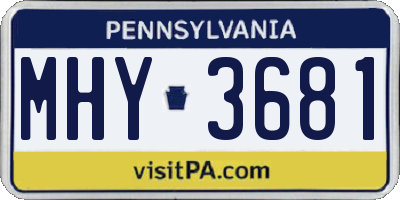 PA license plate MHY3681