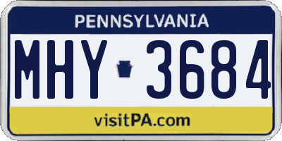 PA license plate MHY3684