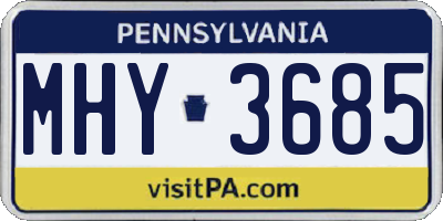 PA license plate MHY3685
