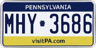 PA license plate MHY3686