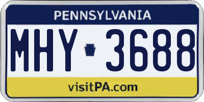 PA license plate MHY3688