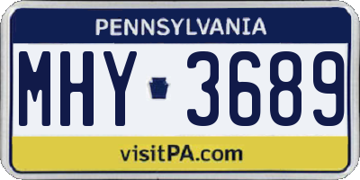 PA license plate MHY3689