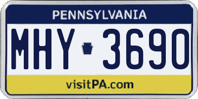 PA license plate MHY3690
