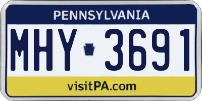 PA license plate MHY3691