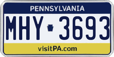 PA license plate MHY3693