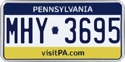 PA license plate MHY3695