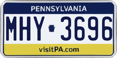 PA license plate MHY3696