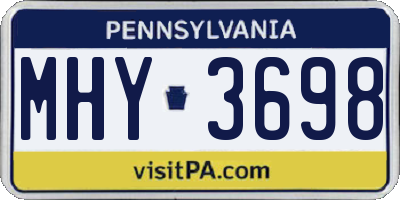 PA license plate MHY3698