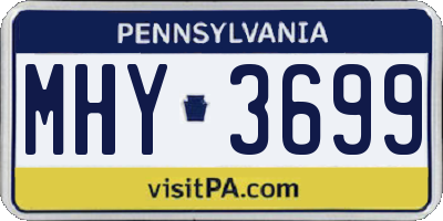 PA license plate MHY3699