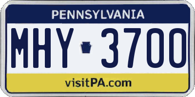 PA license plate MHY3700