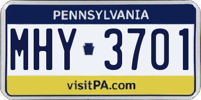 PA license plate MHY3701