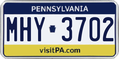 PA license plate MHY3702