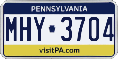 PA license plate MHY3704