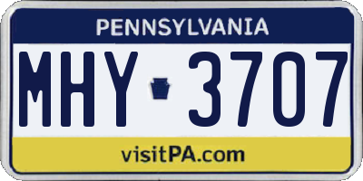 PA license plate MHY3707