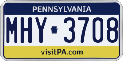 PA license plate MHY3708