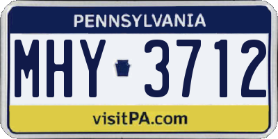 PA license plate MHY3712