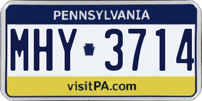 PA license plate MHY3714